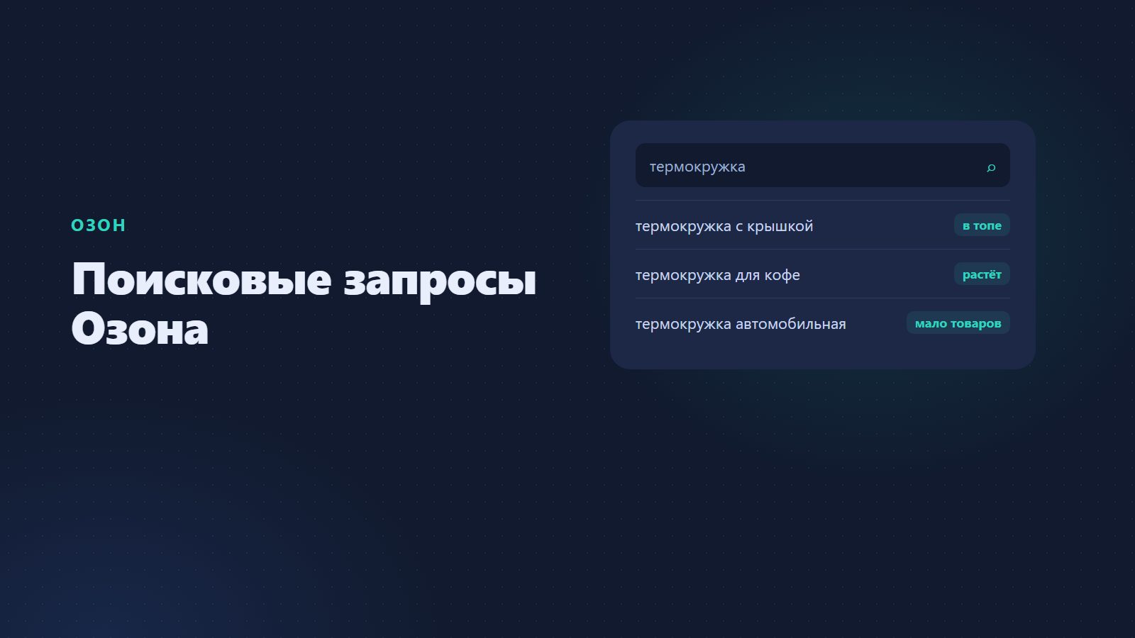 Аналитика поисковых запросов на Озоне