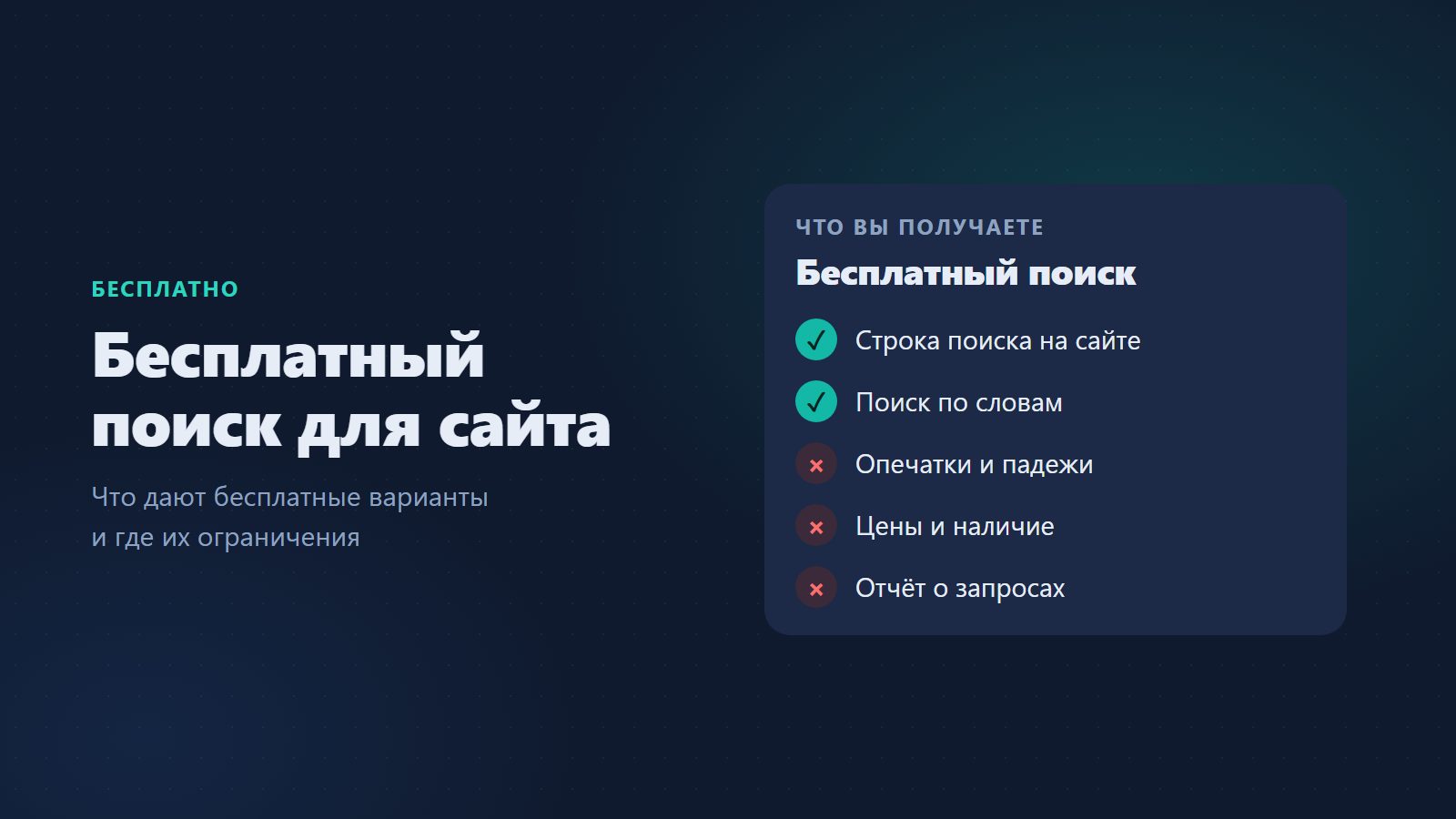 Бесплатный поиск для сайта: что дают и где ограничения