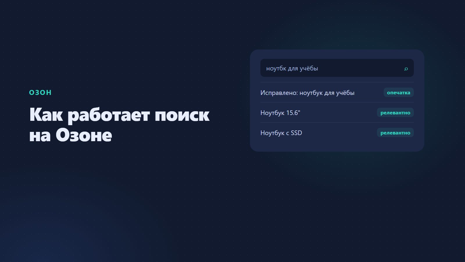 Как работает поиск на Озоне