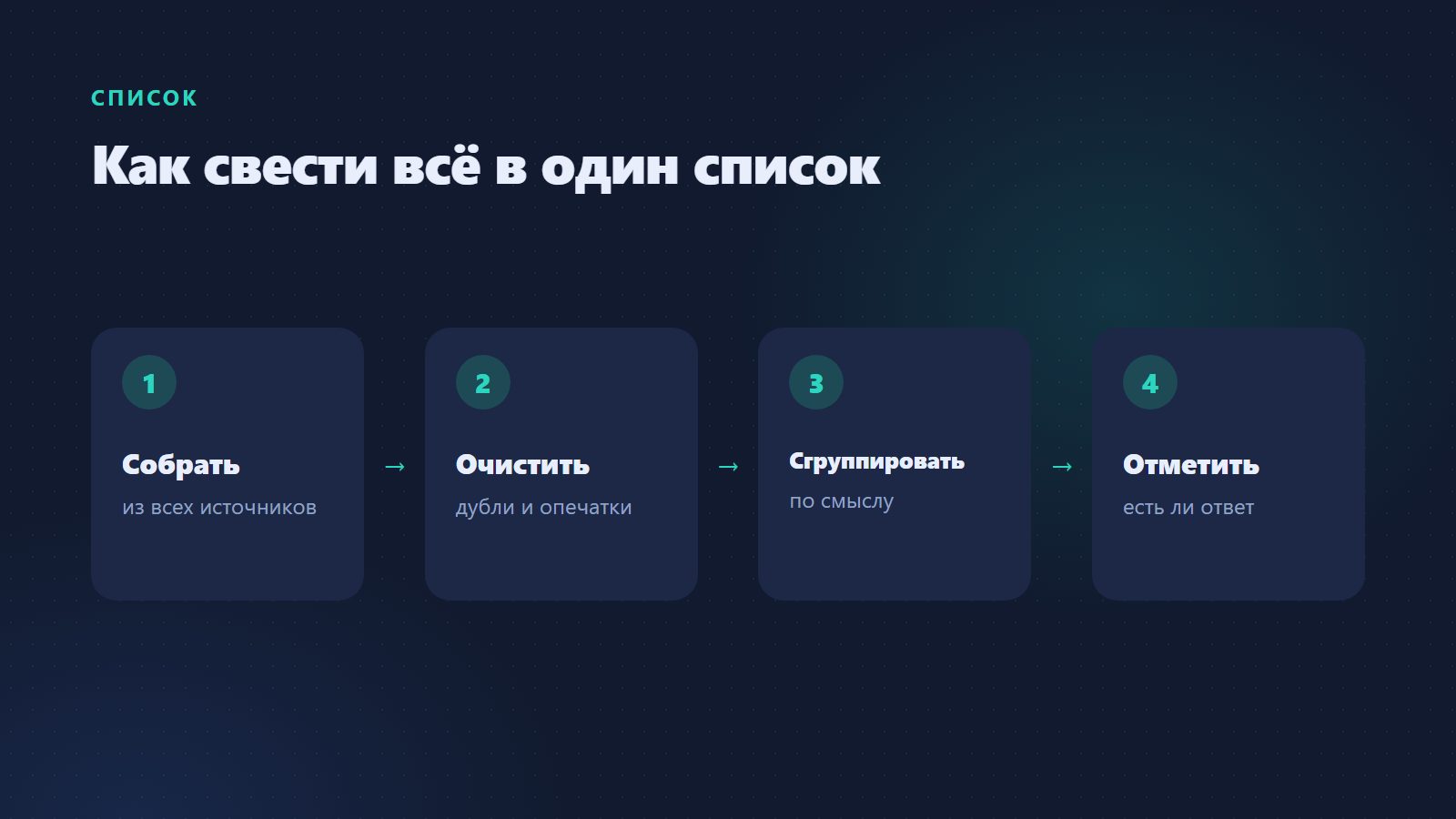 Как свести всё в один список