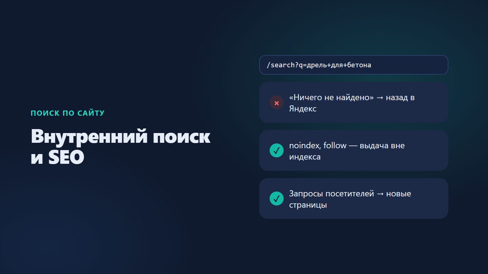 Внутренний поиск и SEO: страницы выдачи, noindex и поведенческие факторы